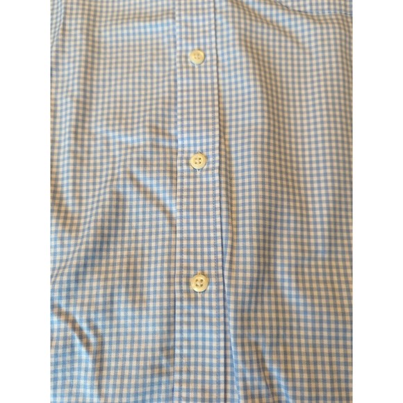 Peter Millar Shirt Mens Button Down Blue Check Gingham Nanoluxe Long Sleeve - Picture 2 of 9